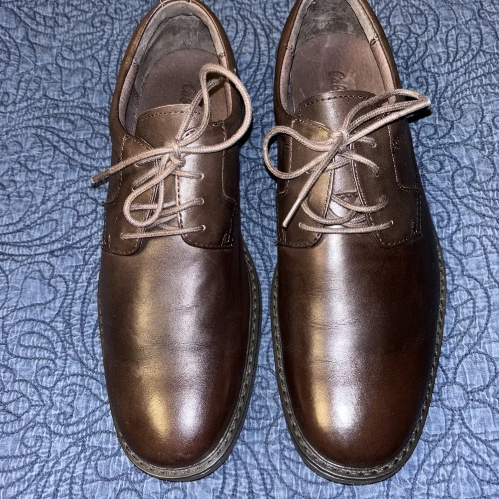 Cabelas Men's 10.5 D Brown Leather Lace Up Dress Oxford Shoes New